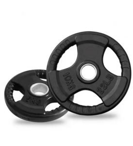 Discos olímpicos de caucho con agarre-1